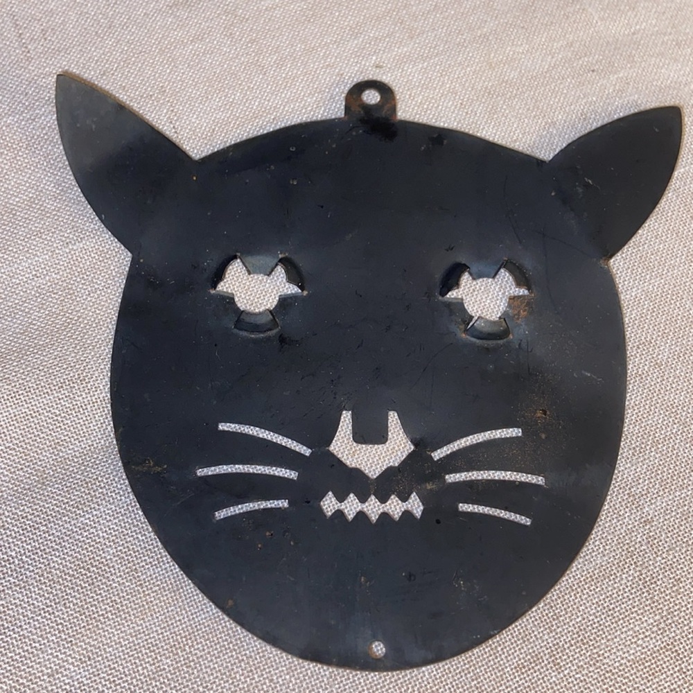 Vintage Black Cat face Metal Wall Decor candle holder LOT black cat silhouette - Picture 4 of 16